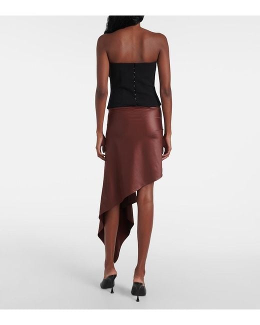 Magda Butrym Red Floral-Applique Satin Miniskirt