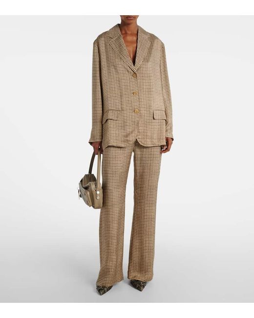 Acne Brown Junida Checked Blazer
