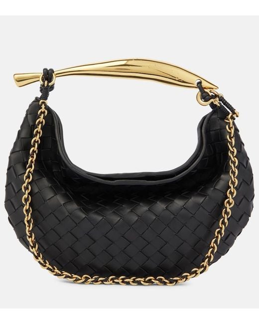 Borsa sardine color space in pelle di Bottega Veneta in Black