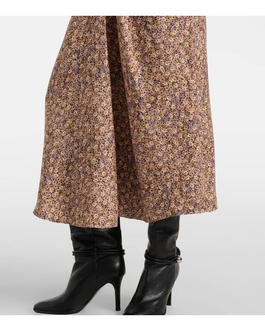 Isabel Marant Brown Midikleid Lyndsay Aus Jacquard