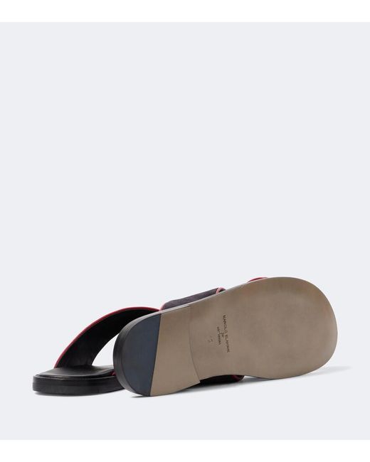 Manolo Blahnik Blue Otawi Suede Sandals for men