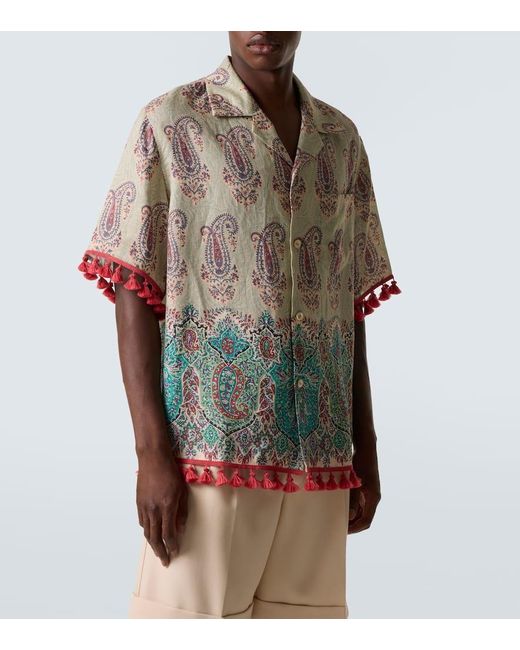 Valentino Hemd Aus Leinen in Multicolor für Herren