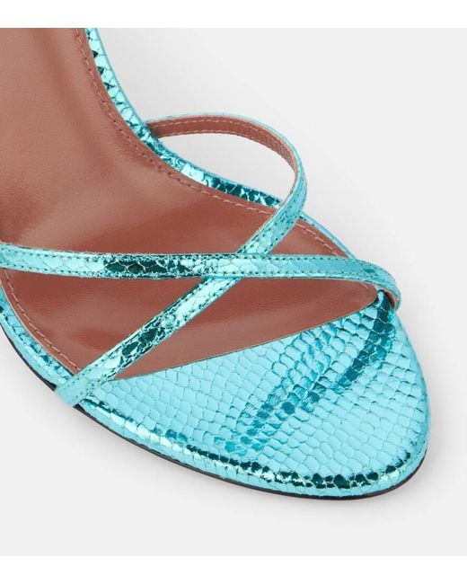 Paris Texas Blue Sandalen Linda 105 Aus Metallic-Leder