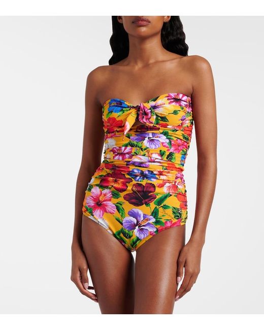 Dolce & Gabbana White Floral Cutout Swimsuit