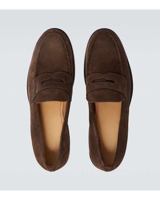 Kiton Brown Suede Loafers for men