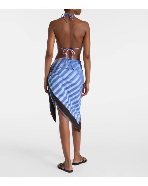 Pareo De Algodon Estampado Jean Paul Gaultier de color Blue