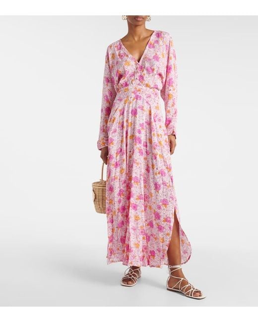 Poupette Pink Ilona Floral Wrap Maxi Dress