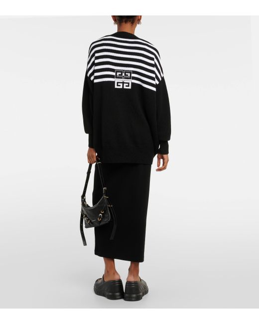 Cardigan 4G en laine et coton melange Givenchy en coloris Black