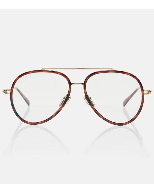 Gucci Brown Aviator-Brille Gg Tiny