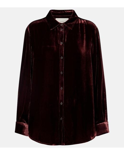 Asceno Black London Velvet Shirt