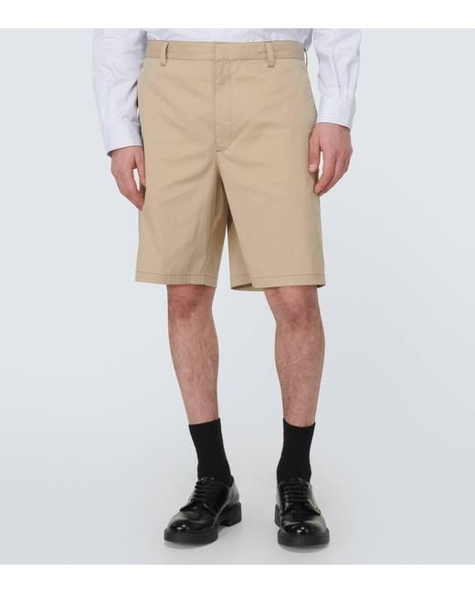 Prada Shorts Aus Einem Baumwollgemisch in Natural für Herren