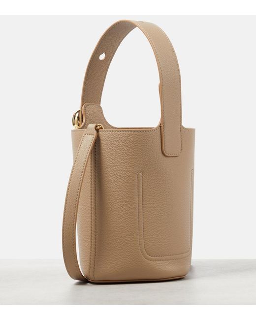 Loewe Natural Pebble Mini Leather Bucket Bag