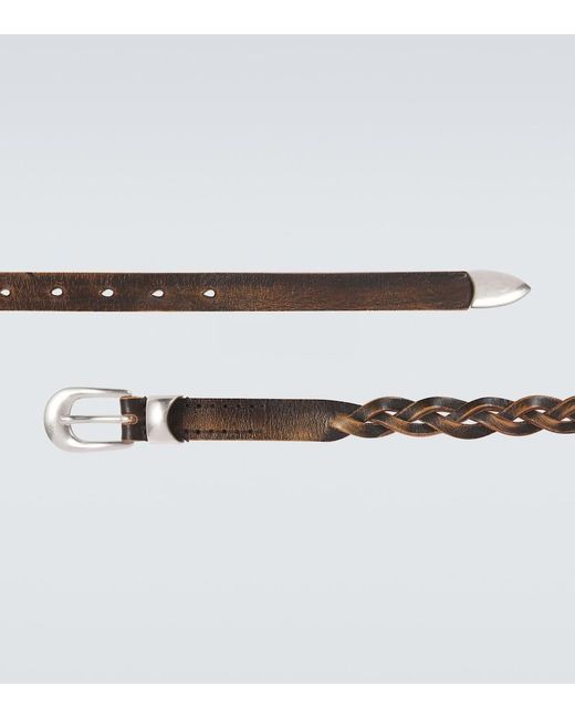 Our Legacy Brown 20Mm Braided Leather Belt for men