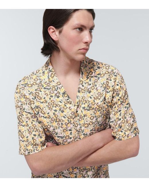 Nanushka Natural Floral Printed Shirt for men