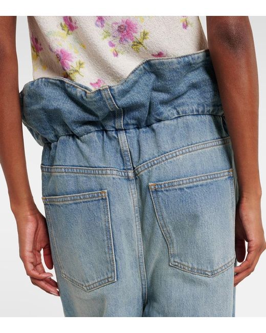 Jeans Anchos Flamenco De Tiro Alto Loewe de color Blue