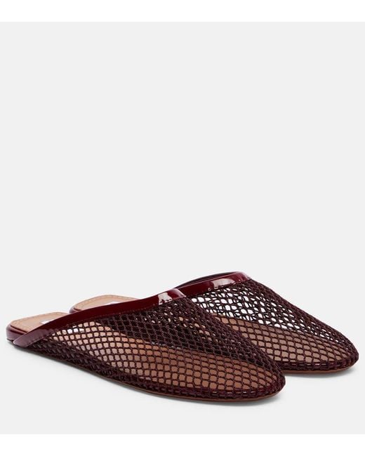 Alaïa Brown Fishnet Mules