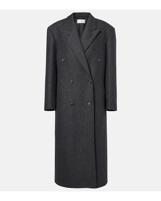 The Row Black Hariet Wool And Cashmere Coat