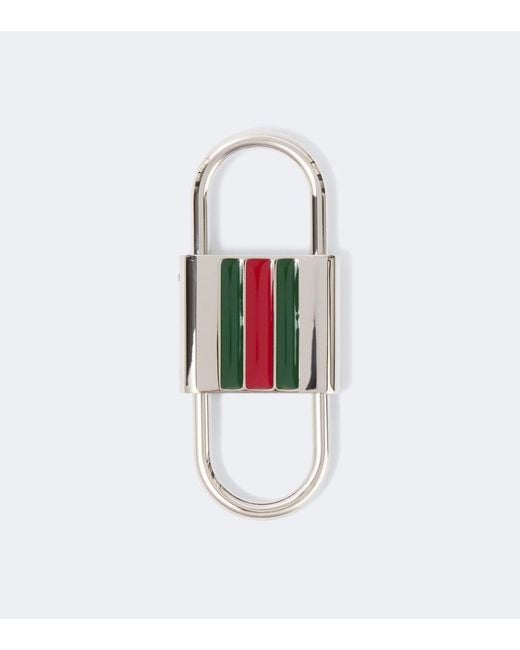 Gucci White Padlock Key Ring for men