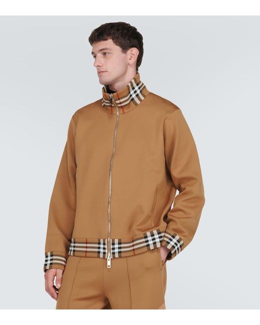 Burberry Brown Check Track Jacket for men