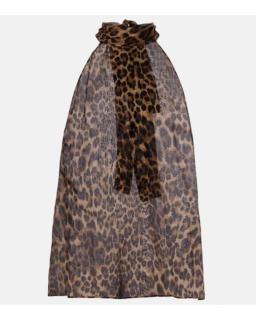 Top Alla De Seda Estampado Nili Lotan de color Brown