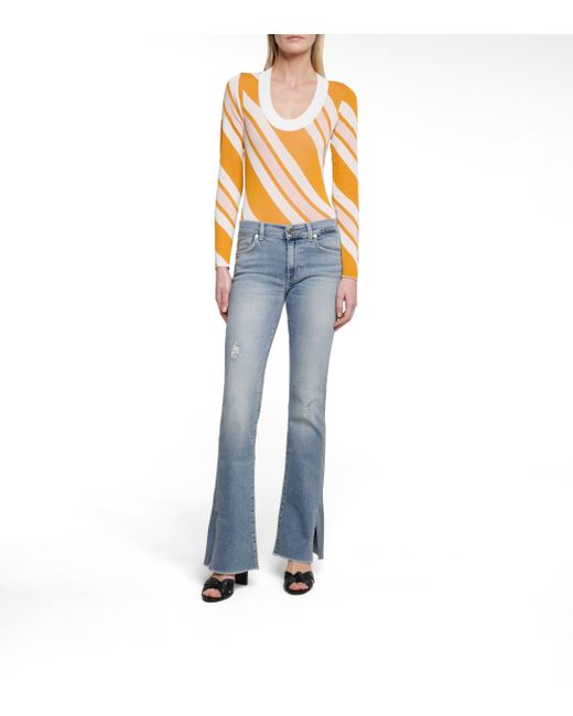 Split-hem Mid-rise Bootcut Jeans 