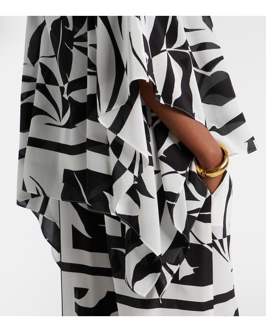 Max Mara Black Ambuto Printed Silk Blouse