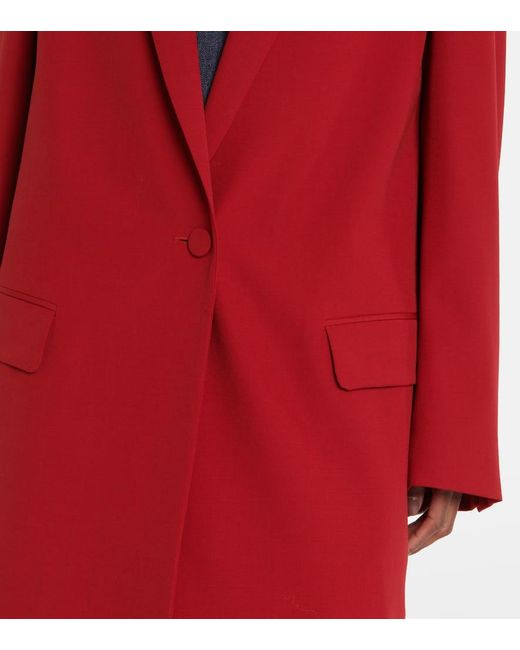 Dries Van Noten Red Wool Coat