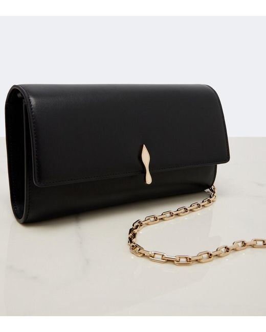 Christian Louboutin Black Bettina Leather Wallet On Chain