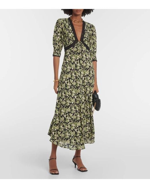 Rixo Green Kleid mit Blumen-Print