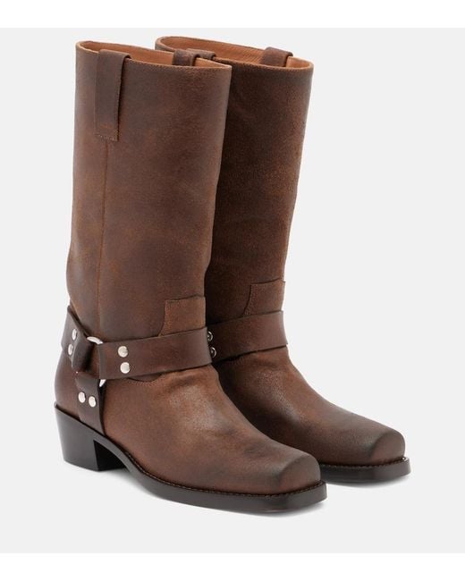 Paris Texas Brown Bikerstiefel Roxy Aus Leder