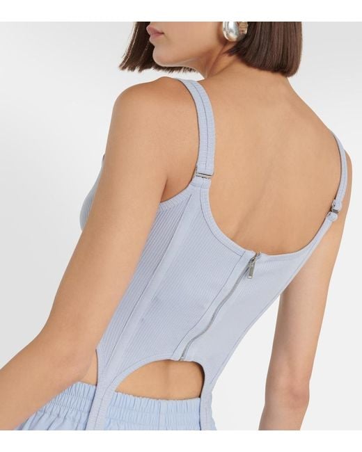 Dion Lee Blue Cotton Jersey Bustier