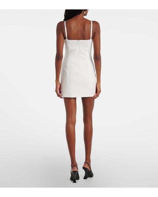 Blumarine White Laser-Cut Crepe Cady Minidress