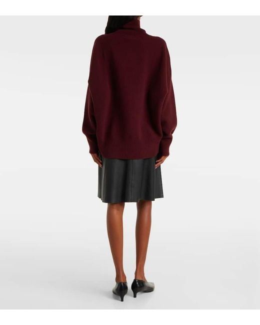 Pull A Col Roule En Laine Melangee Rohe en coloris Red