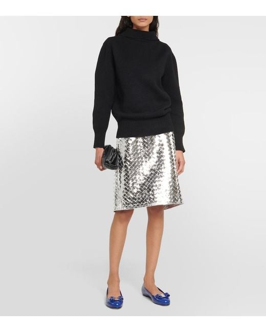 Ferragamo Blue Varina Croc Ballet Flats