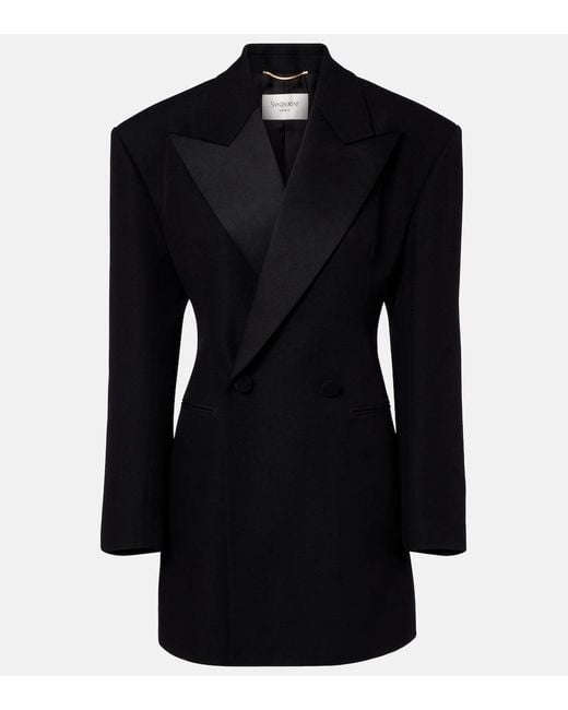 Saint Laurent Black Wool-Blend Blazer
