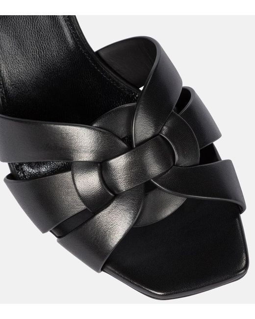 Saint Laurent Black Tribute Leather Mules