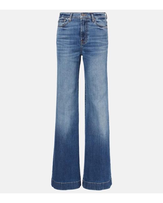 7 For All Mankind Blue Modern Dojo Groovy High-Rise Flared Jeans
