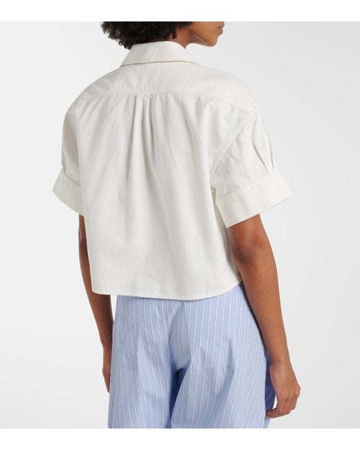 Loewe White Paula's Ibiza Anagram Denim Shirt