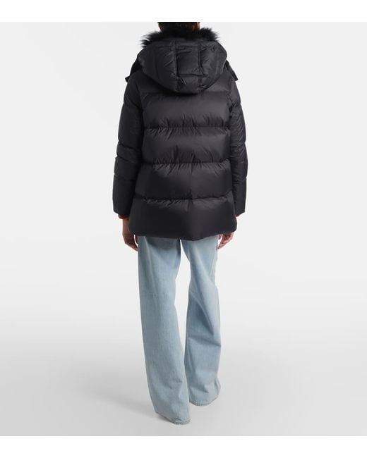Yves Salomon Black Quilted Down Jacket