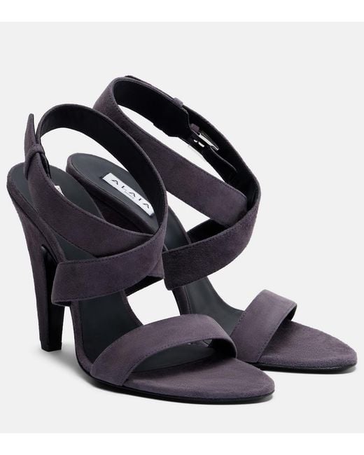 Alaïa Black Cone Suede Sandals