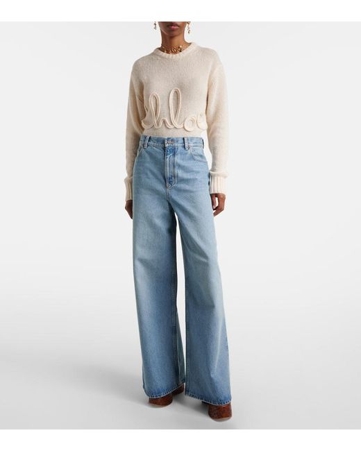 Jean Ample A Taille Haute Chloé en coloris Blue