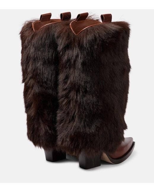 Paris Texas Black Leather Knee-High Boots