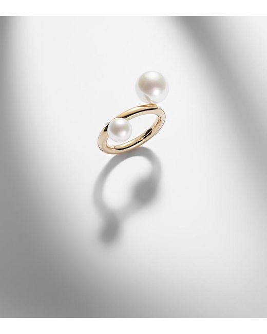 Sophie Bille Brahe White La Grace 14Kt Ring With Pearls