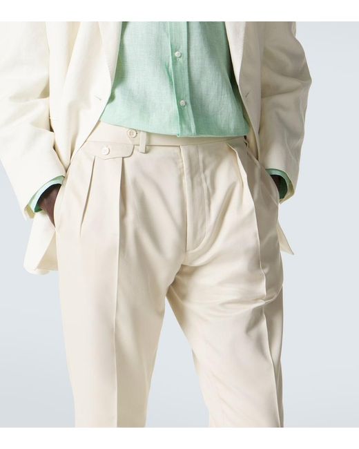 Ralph Lauren White Gregory Silk Tapered Pants for men