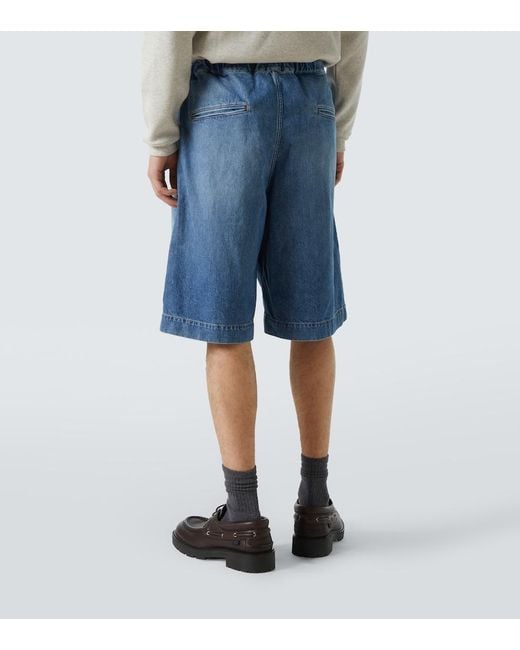 Plan C Blue Denim Bermuda Shorts for men