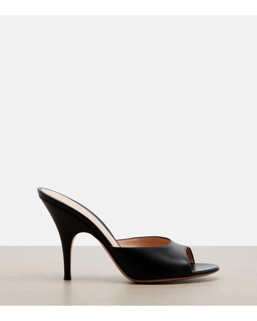 Gianvito Rossi Black Sofia Leather Mules