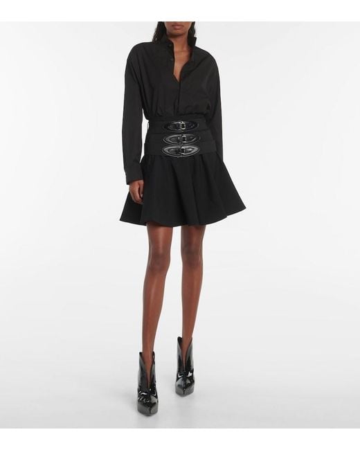 Alaïa Black Cotton Poplin Bodysuit