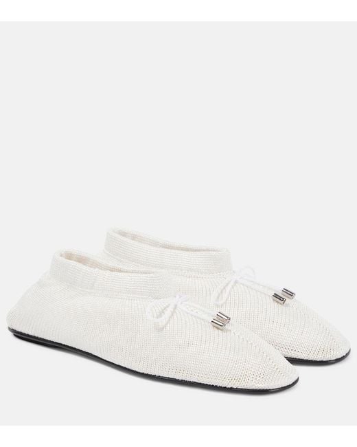 Totême White The Knitted Ballerina Shoes