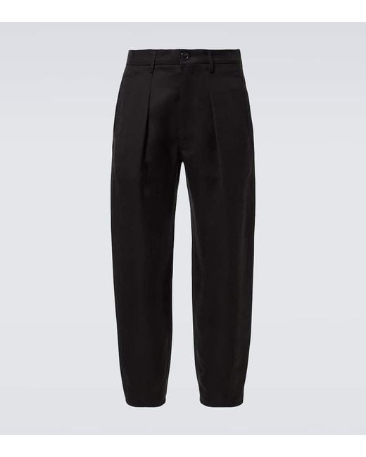 Giorgio Armani Weite Mid-Rise-Hose in Black für Herren
