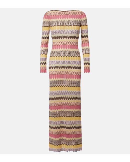 Faithfull The Brand Multicolor Pedro Chevron Lame Maxi Dress
